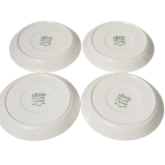 4 Mikasa Duplex Ben Seibel Green #2559 Saucers Made In Japan Avocado Green - Picture 3 of 7